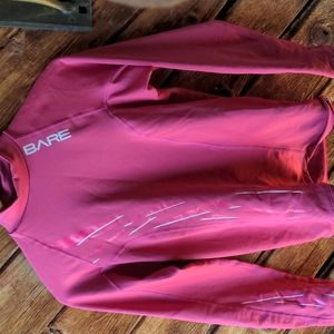 Bare Pink, Fleece-lined cosy rash guard cold weather Paddling Medium